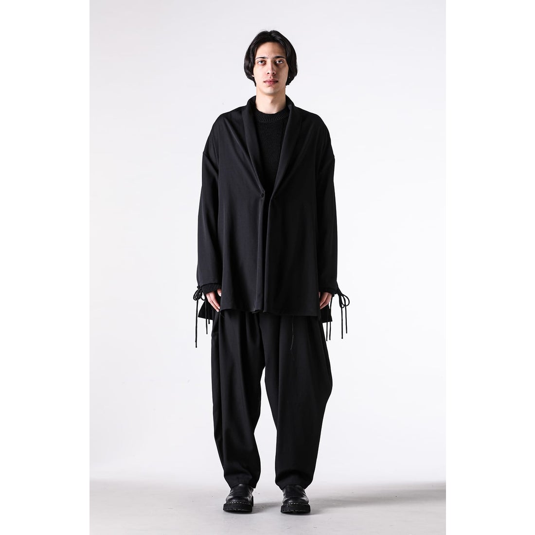 Yohji Yamamoto POUR HOMME China buttun scarf jacket （Black