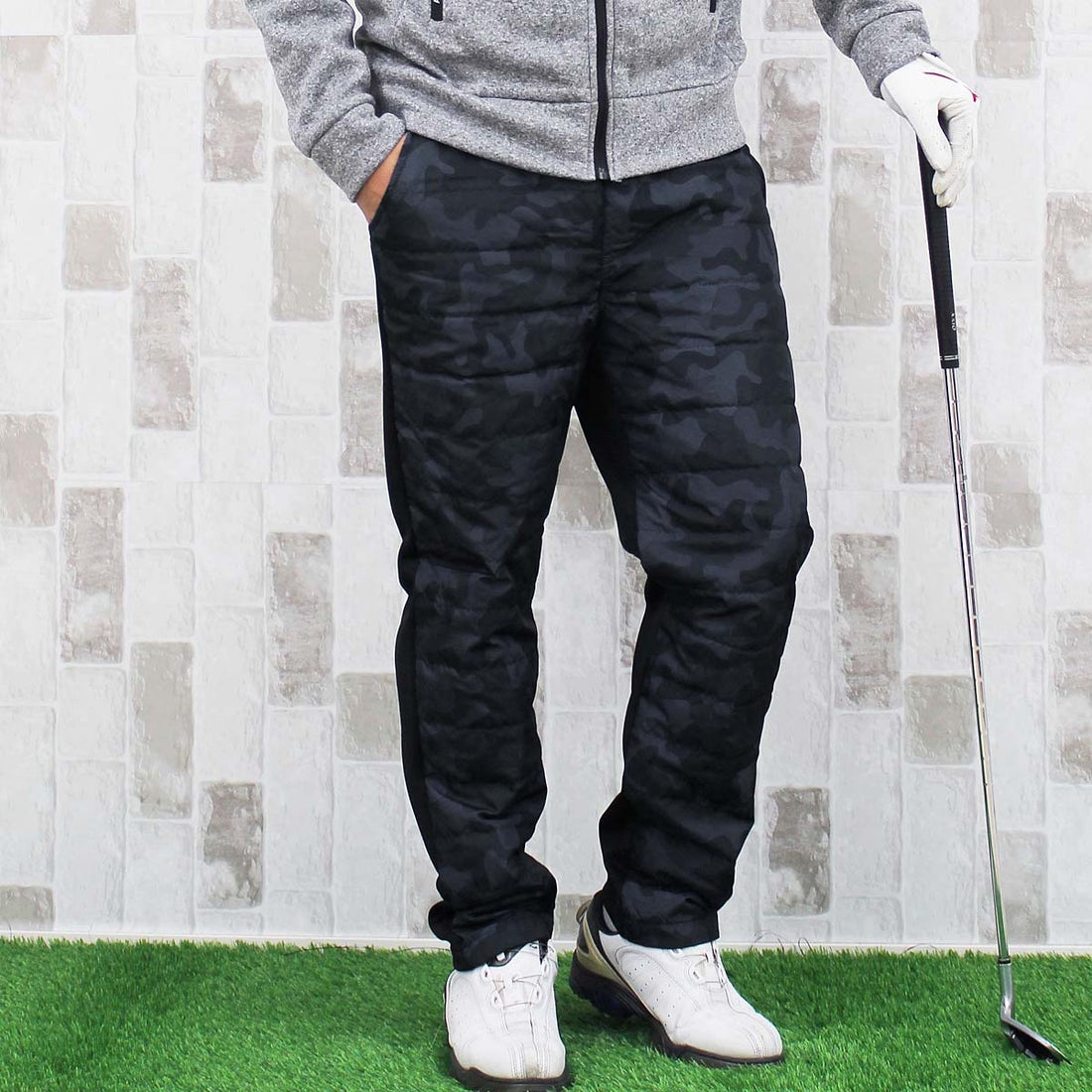 トップイズム TopIsm ダウンパンツ メンズ ゴルフパンツ 暖か裏起毛 裏