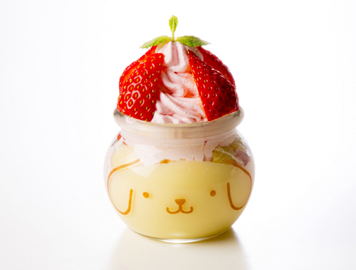 イチゴの王冠をかぶったキュートなプリンのスイーツも！ポムポムプリン