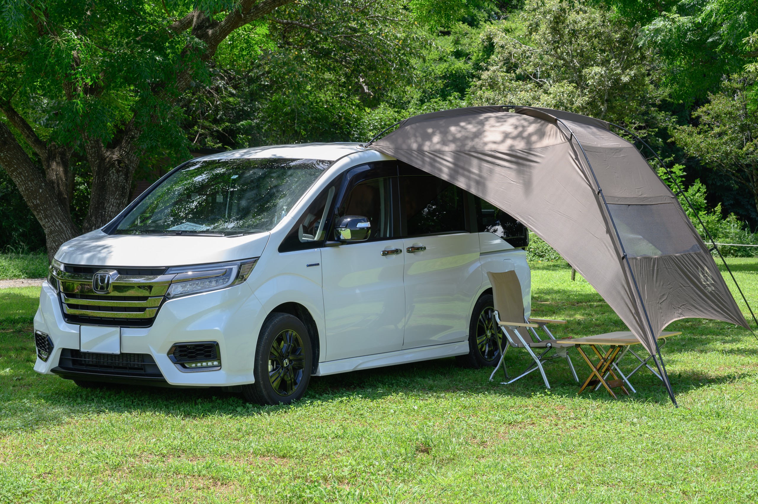 ogawaカーサイドタープ初張り！ミニバンキャンプとの相性は抜群