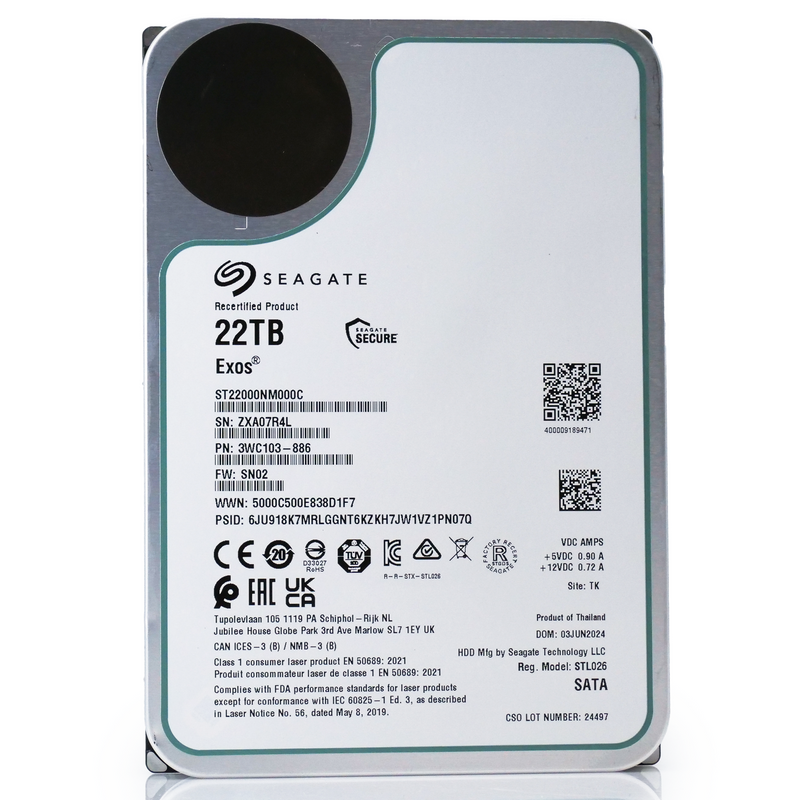 Seagate Exos ST22000NM000C 22TB SATA 3.5