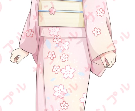 女の子のオリジナルキャラクター販売します 表情5種｜ミニキャラ付｜桜