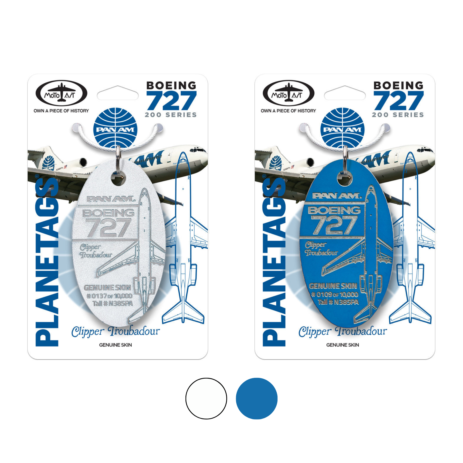 Blue 残り1点!】PLANETAGS B727 N385PA Pan Am® プレーンタグス