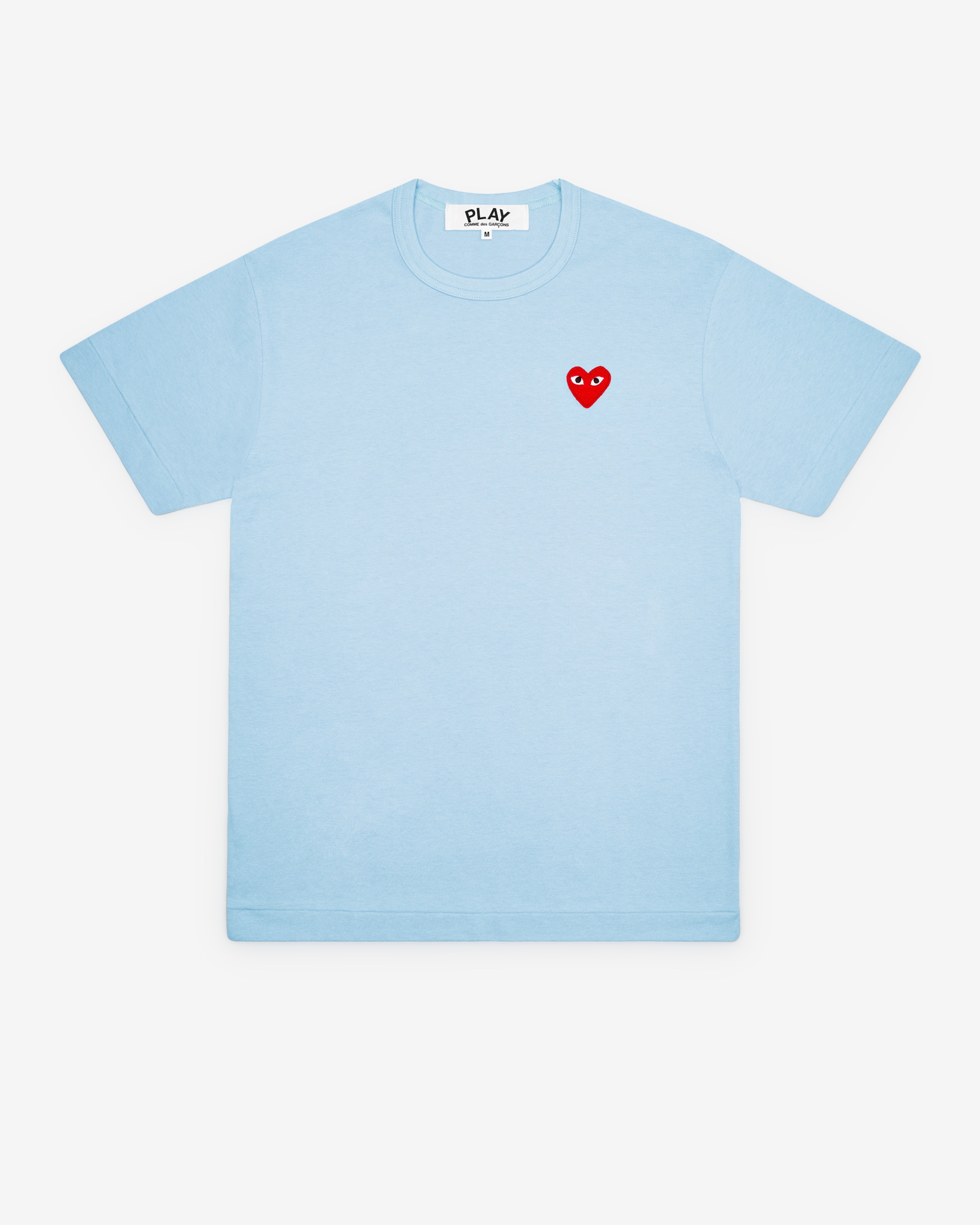 Play Comme des Garçons: Bright Red Heart T-Shirt (Blue) | DSMNY E-SHOP