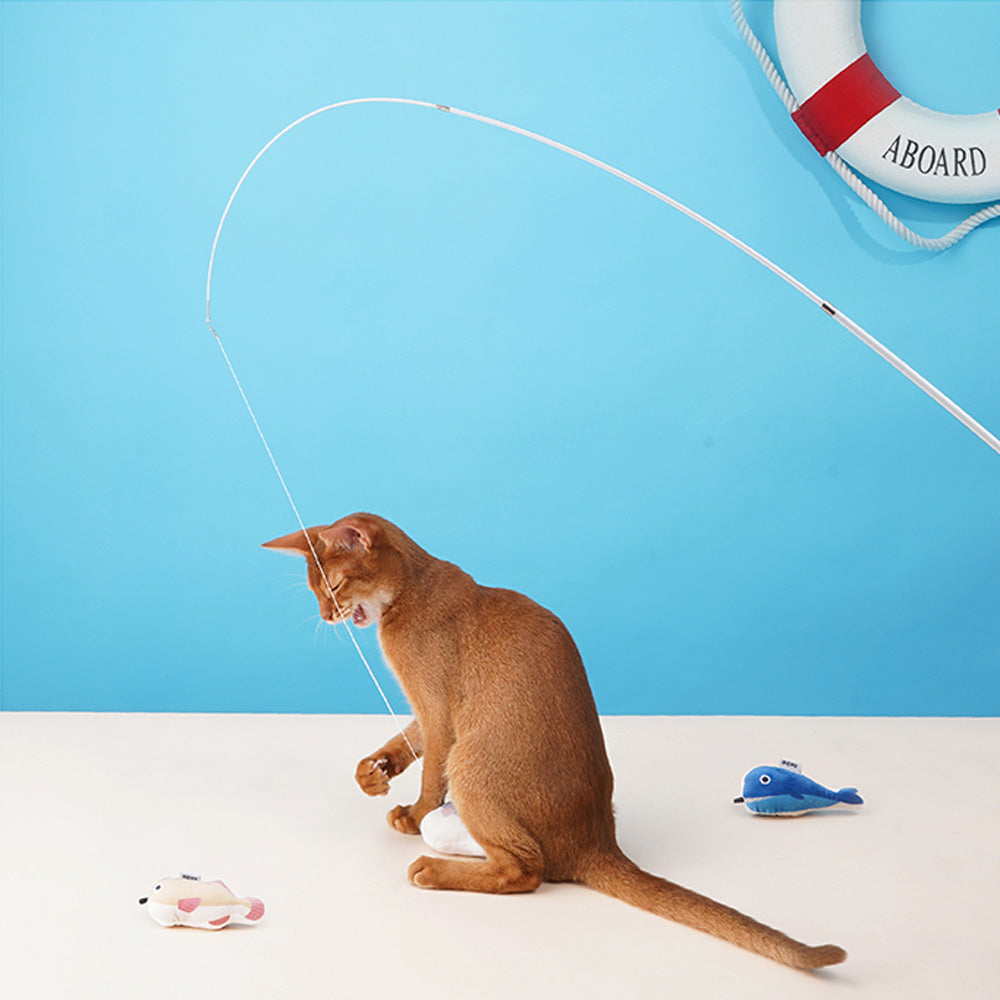猫を誘惑する魚のじゃらし Fishing Retractable Cat Playing Rod – MAG