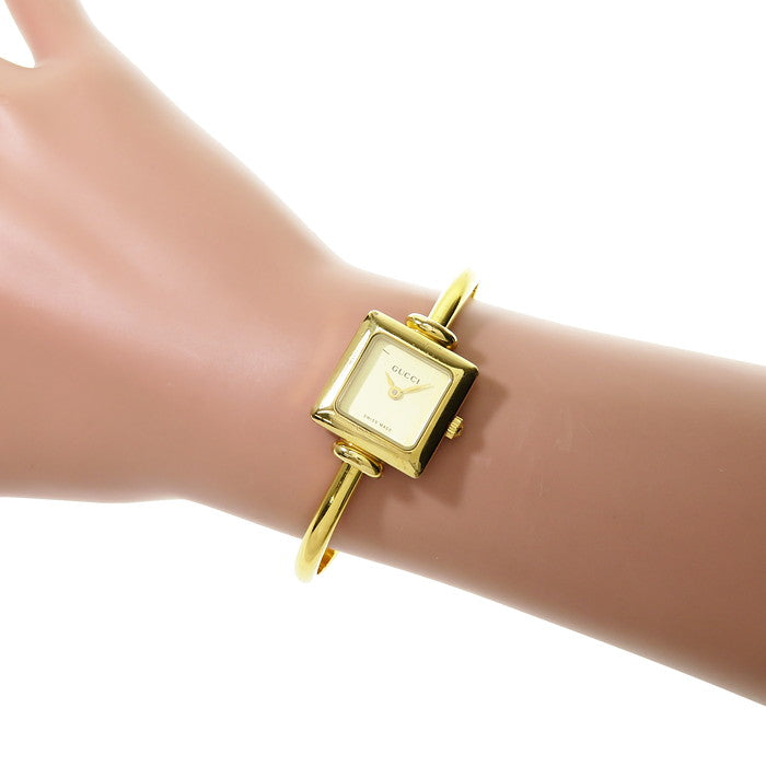 GUCCI/グッチ】 1900L バングルウォッチ スクエア 腕時計 GP クオーツ