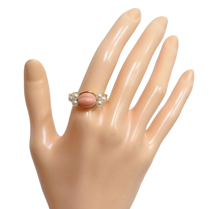 18号【MIKIMOTO/ミキモト】 サンゴ ベビーパール リング・指輪 K18