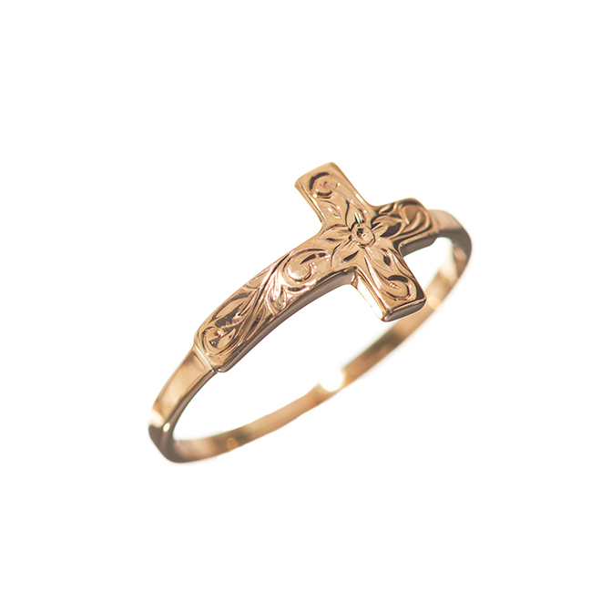 ハワイアンジュエリー/K10PG/クロスリング | ハワイアンジュエリー