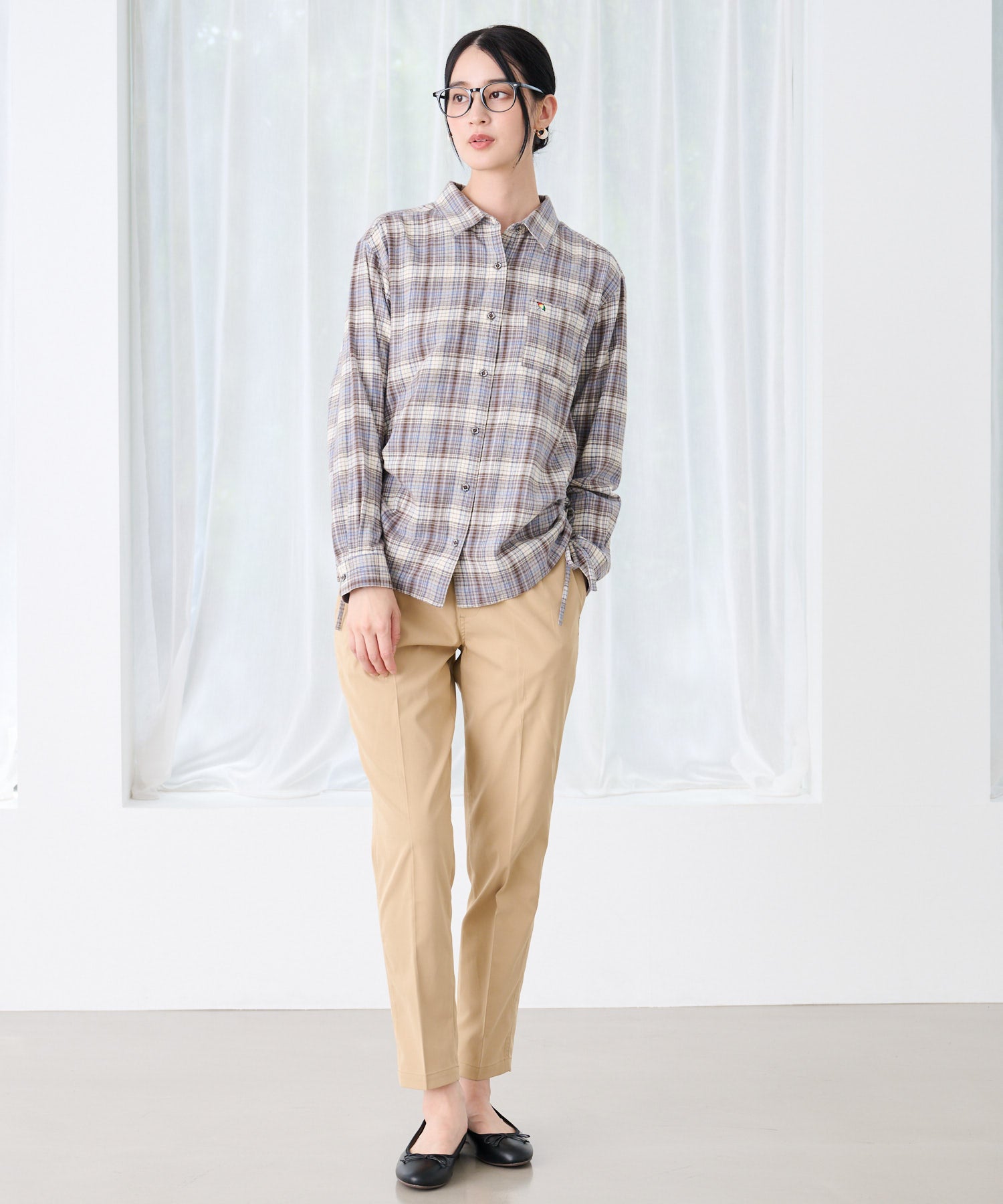 サイドシャーリング 先染めチェック シャツ（シャツ/ブラウス