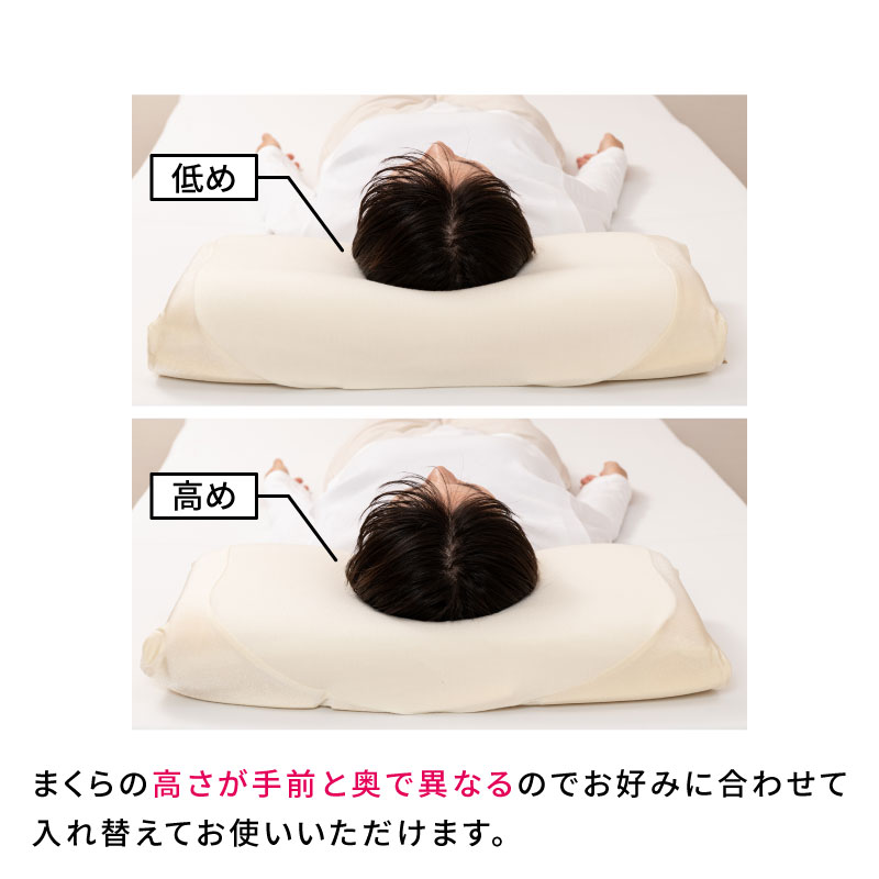 エンジェルフロート（R）枕（中） （中）60×33×10cm ベージュ 側 表