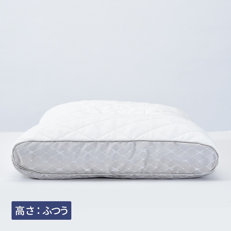 ファインクオリティ 備長炭パイプ枕 (ワイド／中)70×43cm ホワイト 側