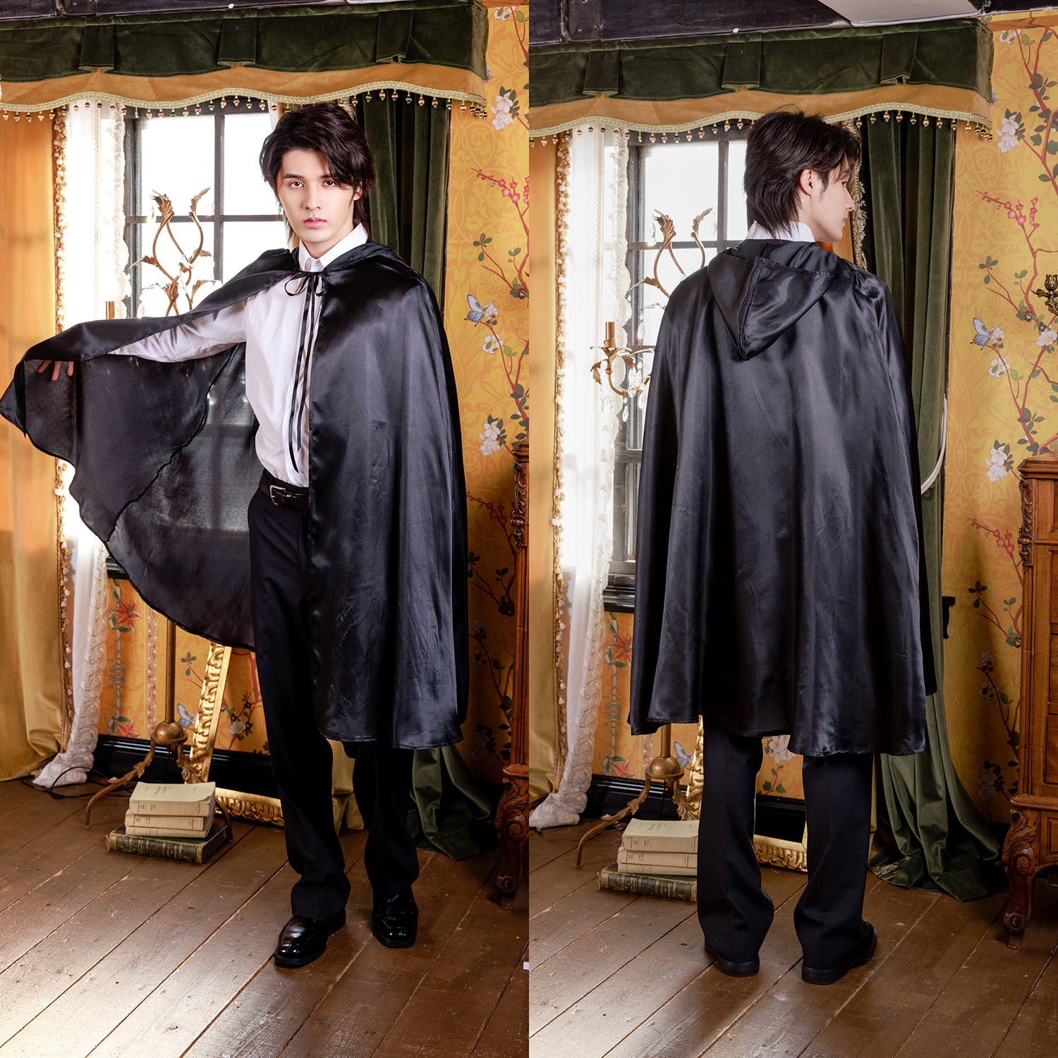 ≪スタンミさん着用≫ コスプレ 仮装 ハロウィン ブラックマント ユニ