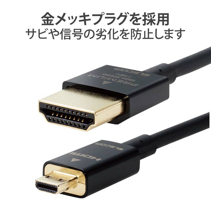 プレミアムハイスピードHDMI(R)ケーブル(スーパースリム) | エレコム
