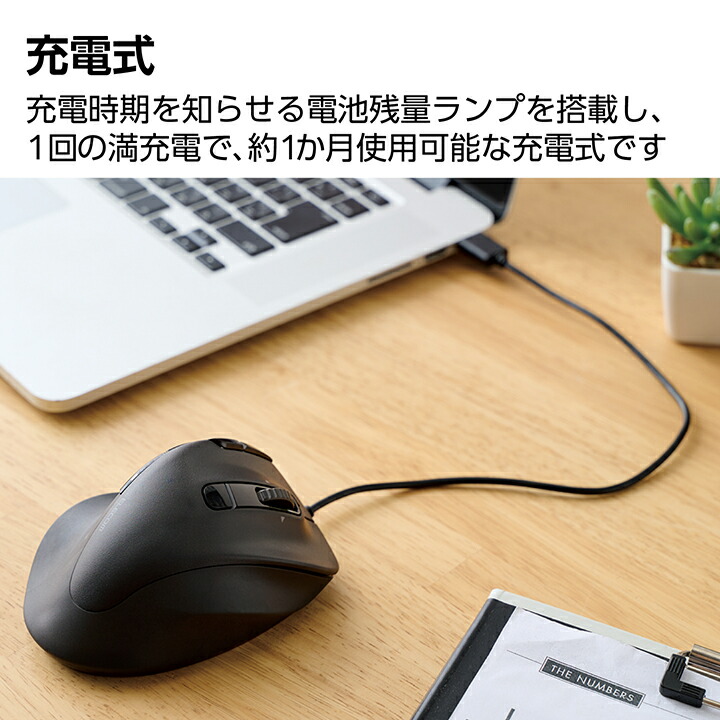 静音 充電式 Bluetooth5.0マウス “EX-G” 8ボタン Lサイズ | エレコム