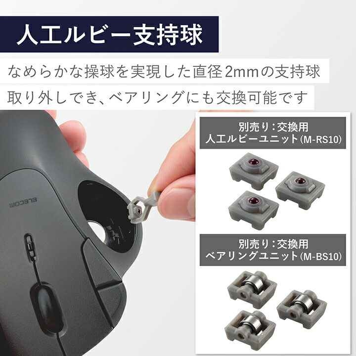 2.4GHz無線トラックボール ”IST”5ボタン 人工ルビーモデル | エレコム