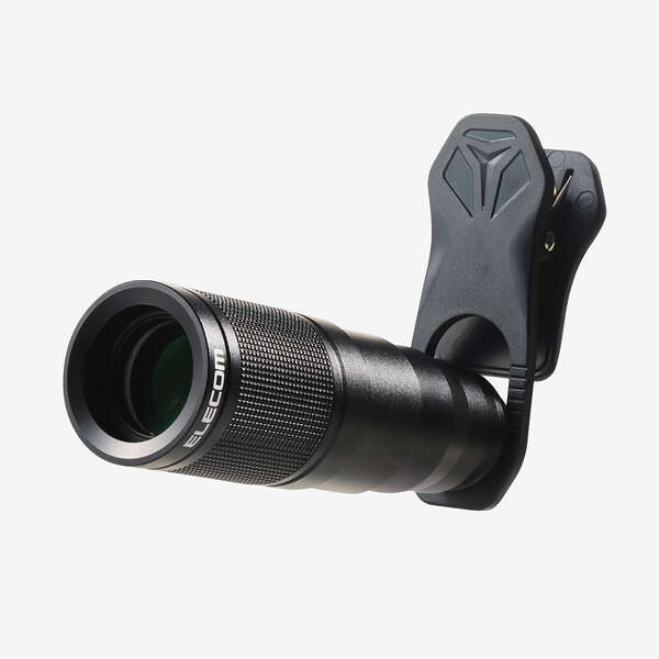 スマートフォン用カメラレンズ/望遠8倍レンズ/ブラック | エレコム