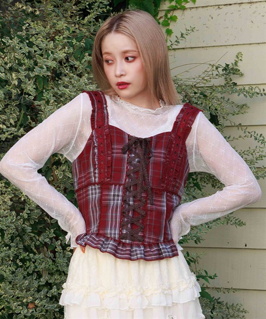 タータンチェック編上ビスチェ【期間限定価格】 | axes femme | axes