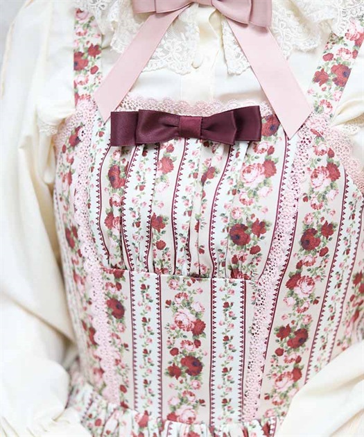 ストライプローズ柄ジャンスカ | kawaii | axes femme online shop