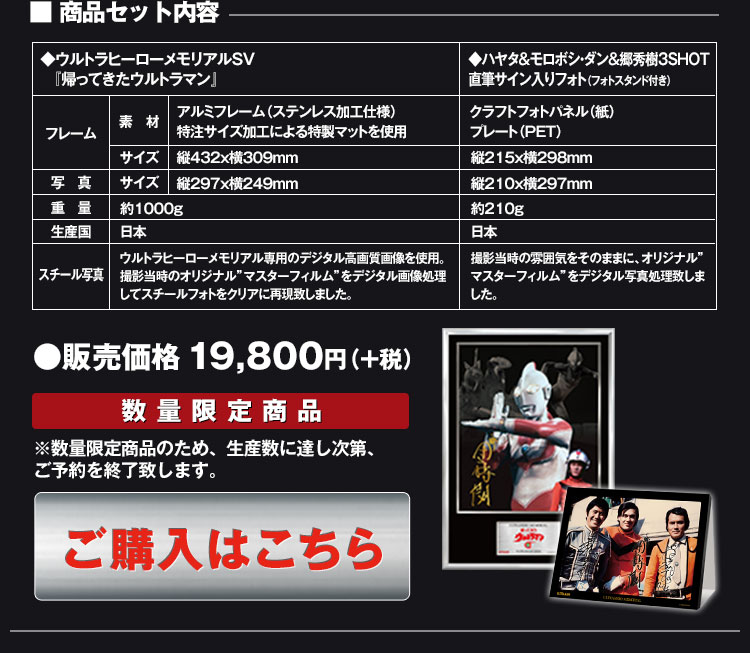 ウルトラヒーローメモリアルSV 帰ってきたウルトラマン｜アソビストア