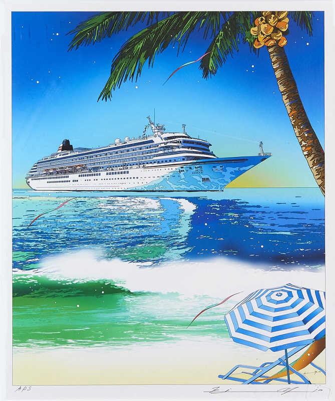 鈴木英人版画 「船上の至福」 | 飛鳥クルーズ オンラインショップ【公式】