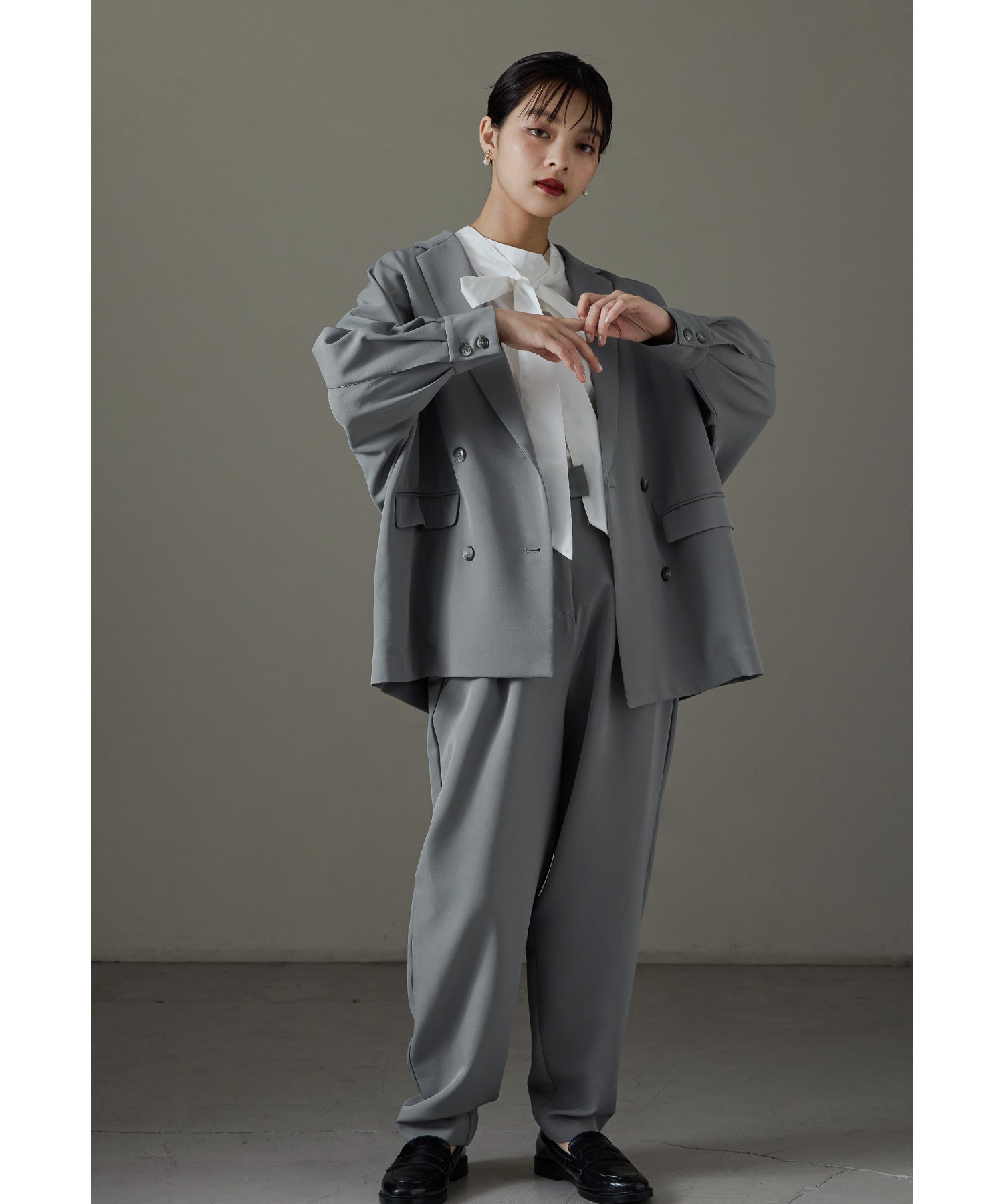 ドルマンスリーブデザインパンツスーツ レディース 2点セット