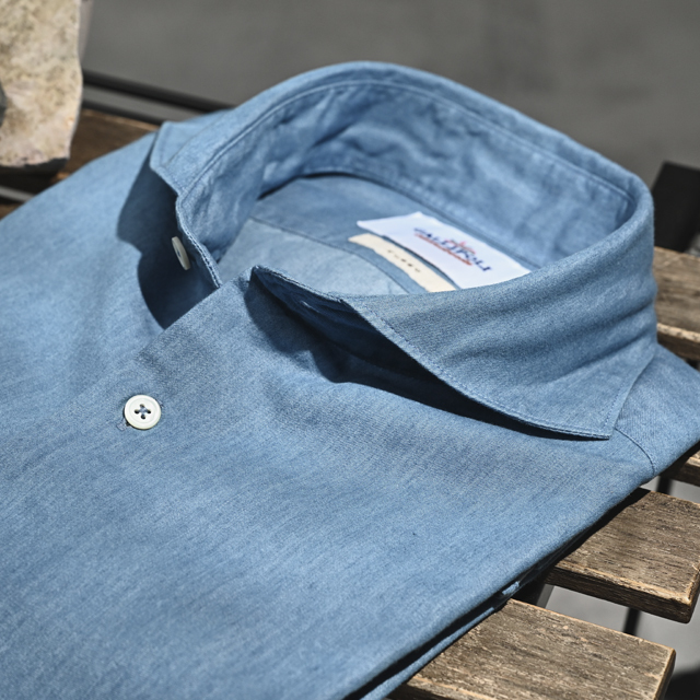 インディゴデニムドレスシャツ