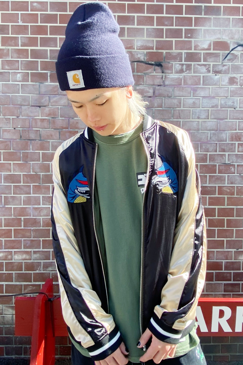 PUNK DRUNKERS [PDSxGODZILLA]ガイガン&ヘドラリバスカジャン / KHAKI