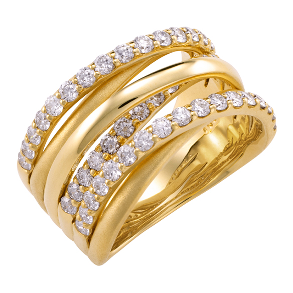 ギンザクロスオーバー〕K18イエローゴールド ダイヤモンド リング | 高