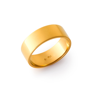純金 平打 リング（幅約7mm） | 高品質 金・プラチナ