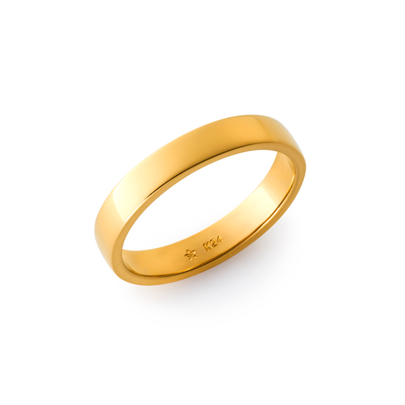 純金 平打 リング （幅約3mm） | 高品質 金・プラチナ