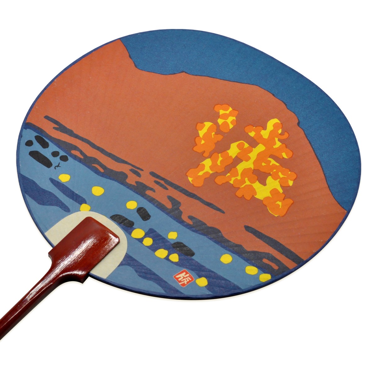 うちわ『KG08-0505X 徳力版画 団扇 丸型 五山送り火 妙法・法