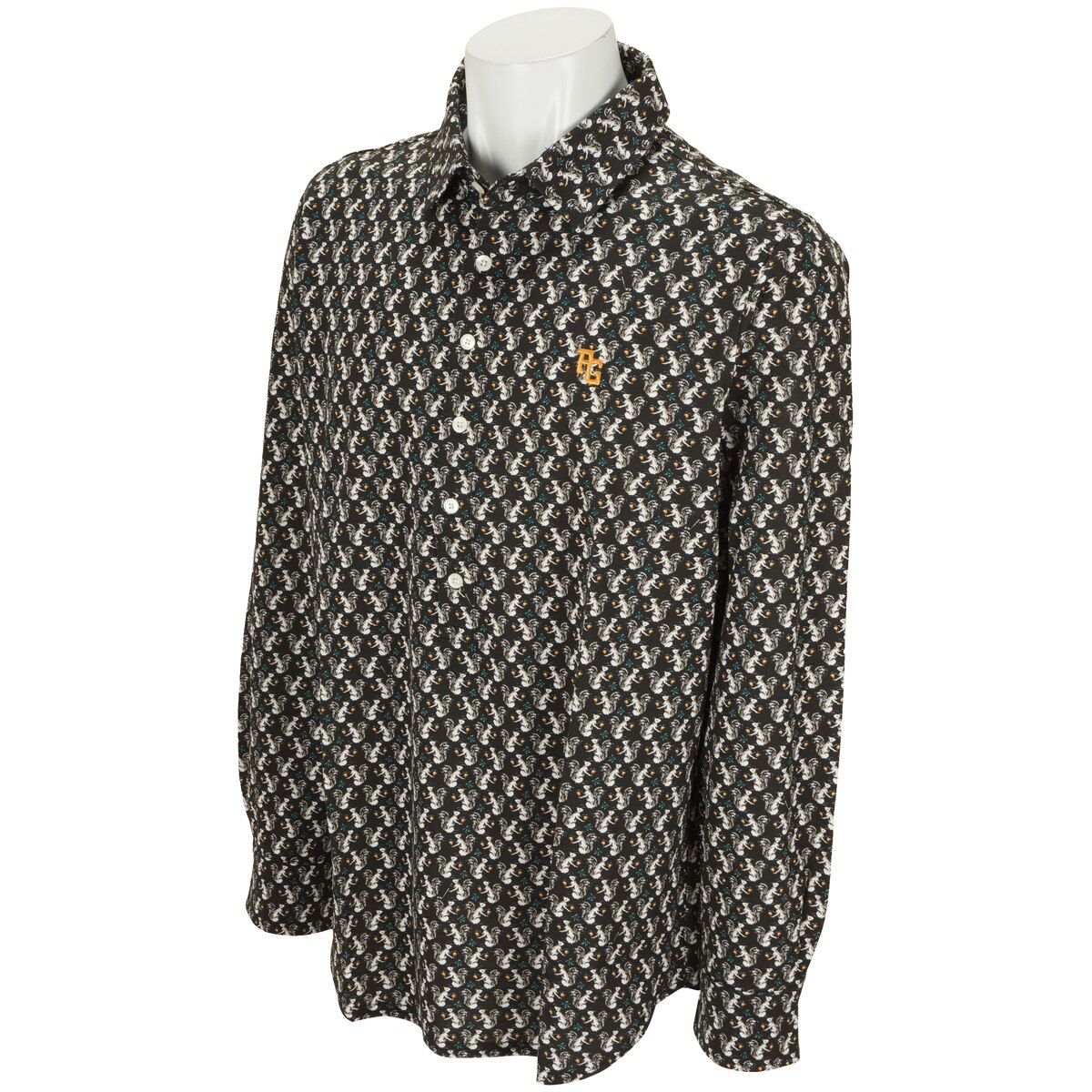 口コミ・評価｜ハイゲージ度詰ポンチ リス柄プリント 長袖ポロシャツ