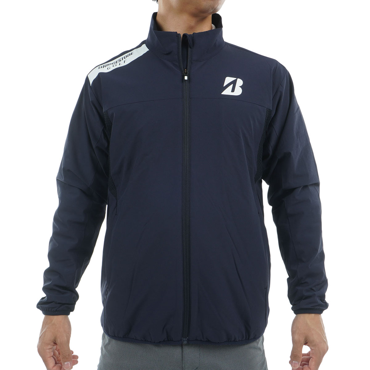 B-02 ストレッチ 前開き長袖ブルゾン(アウター(ブルゾン、ウインド