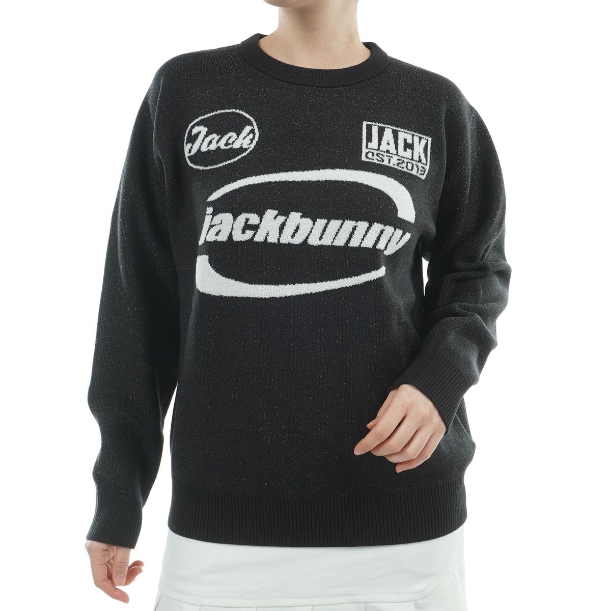 ダブルジャカード ストレッチクルーネックセーター レディス(中間着