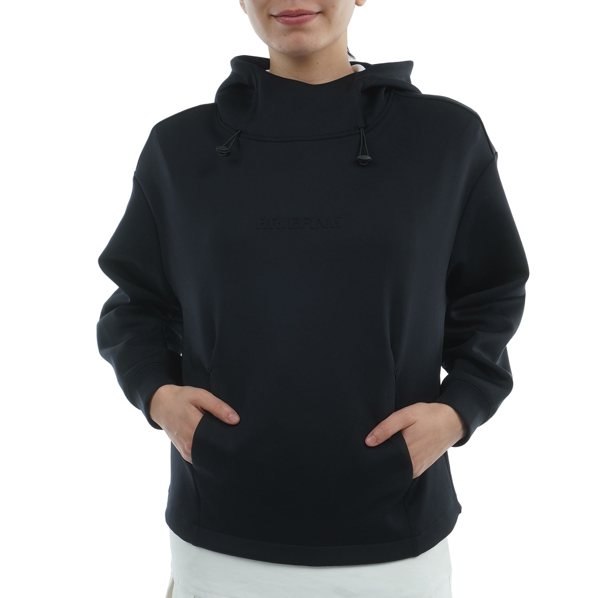 ストレッチ 3Dロゴ フーディー レディス(中間着(セーター、トレーナー