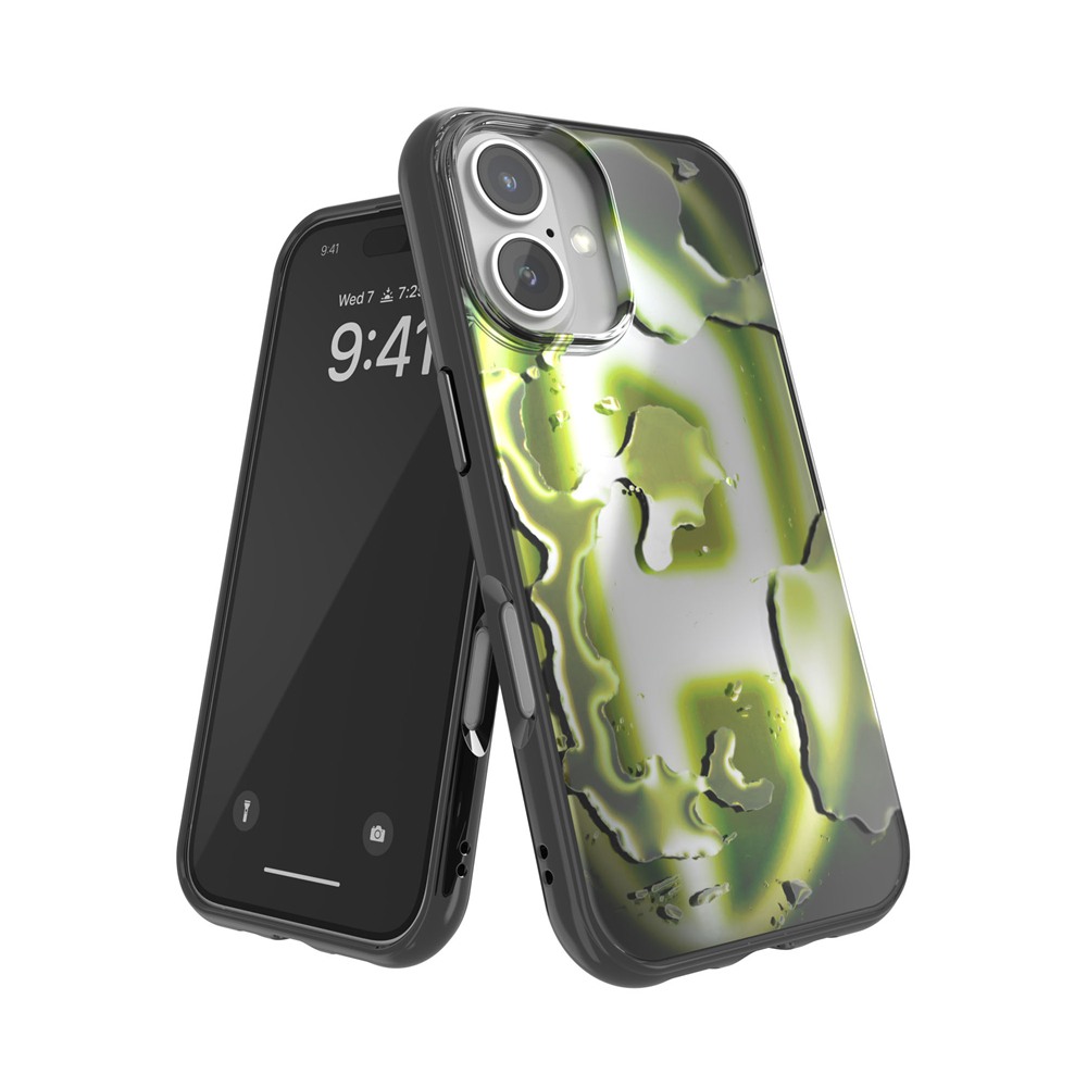 iPhone 16 Diesel Oval D Neon Case FW24 black/yellow | スマート家電