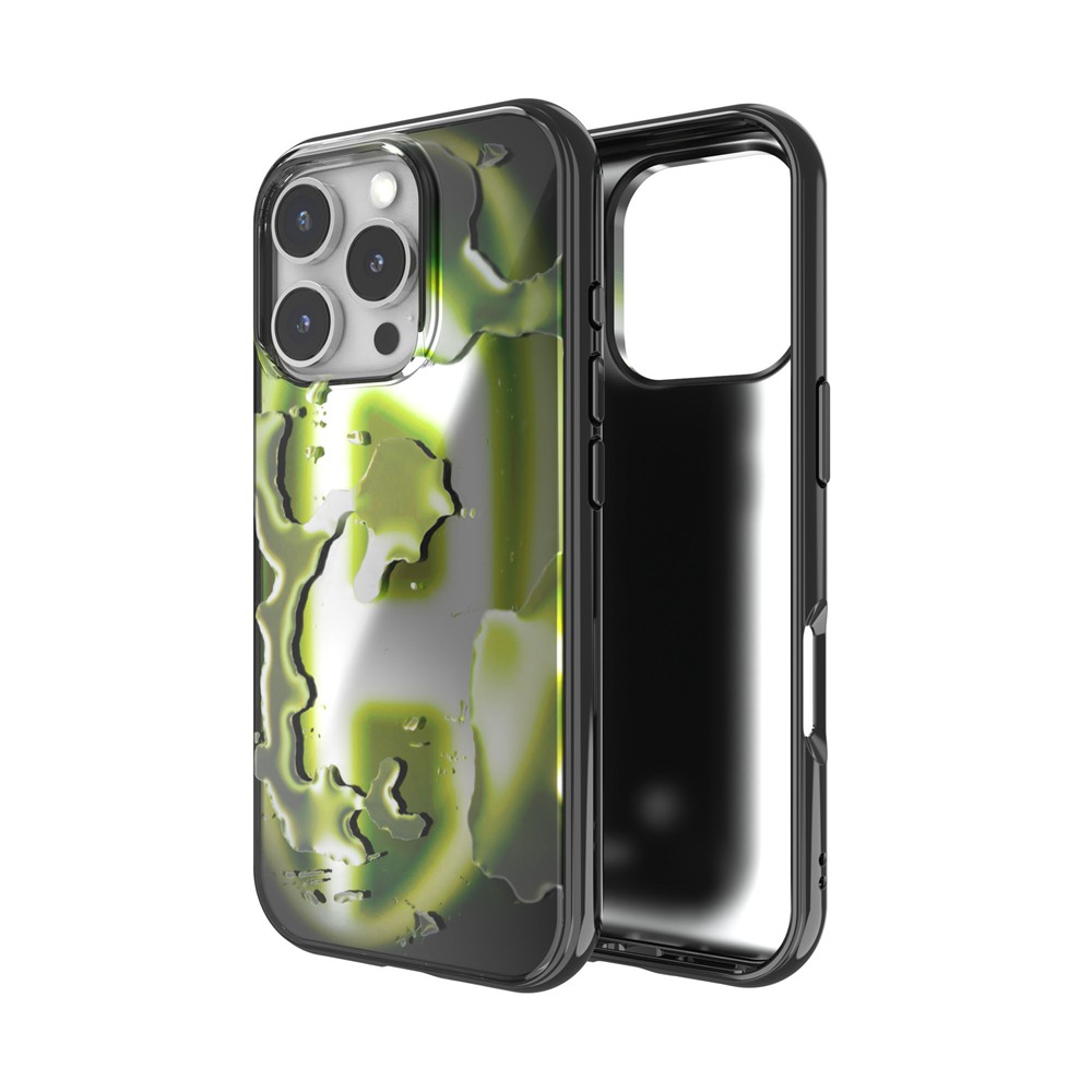 iPhone 16 Pro Diesel Oval D Neon Case FW24 black/yellow | スマート