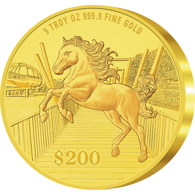 シンガポール 2026年 午年馬図 200ドル金貨 5オンス プルーフ