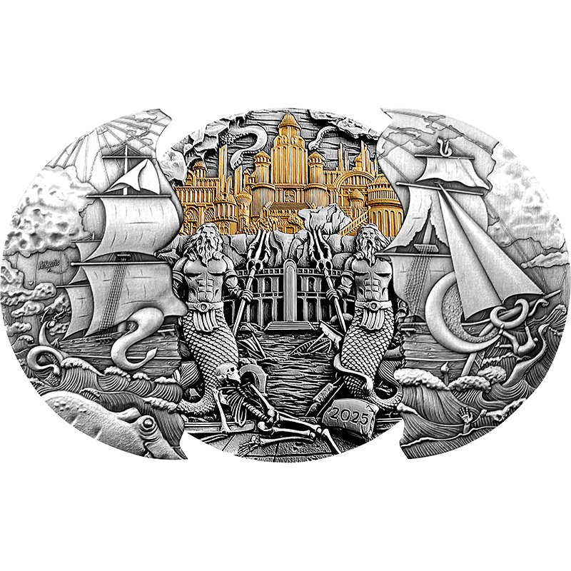 供給元問合わせ】サモア 2025年 伝説の島 アトランティス 10ドル銀貨