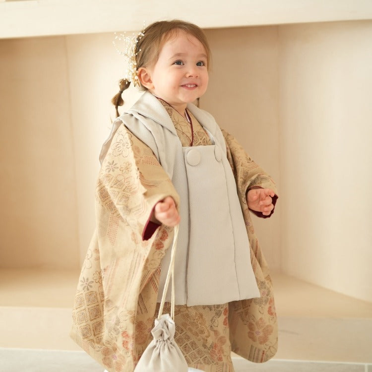 レンタル】七五三 3歳 着物 utatane 女の子 被布セット 子供 kids 三つ