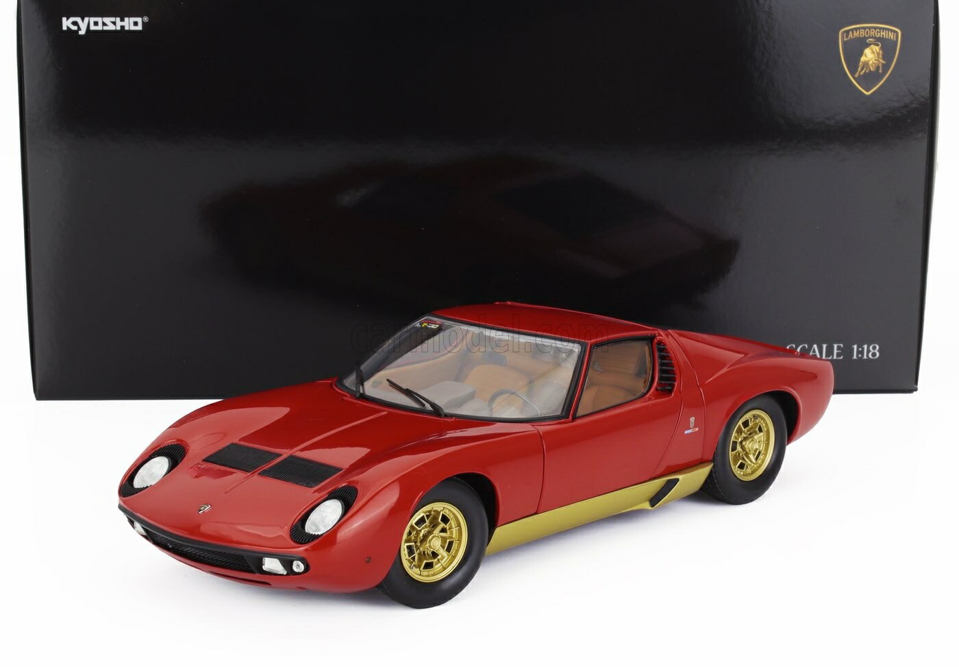 楽天市場】1/18 京商 KYOSHO Lamborghini Miura P400SV Red / Gold