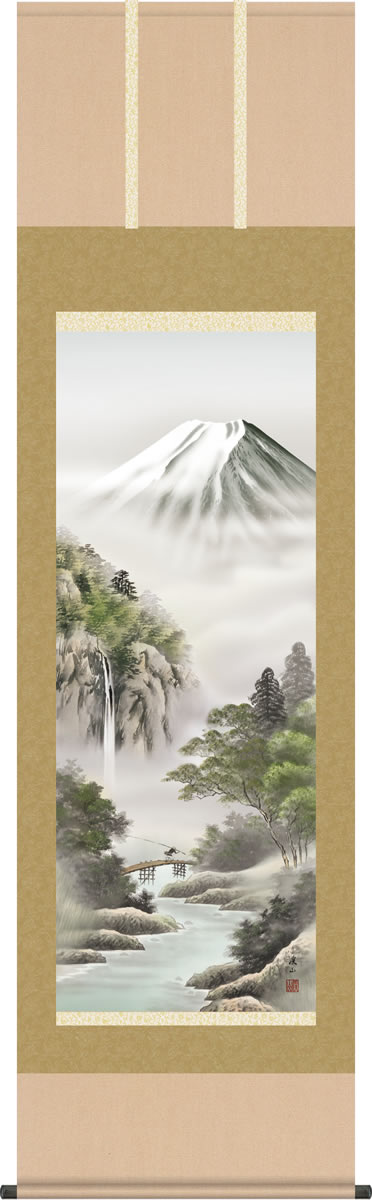 楽天市場】掛け軸 富士雲景 山村観峰 日本画 和額 掛軸 全国送料無料