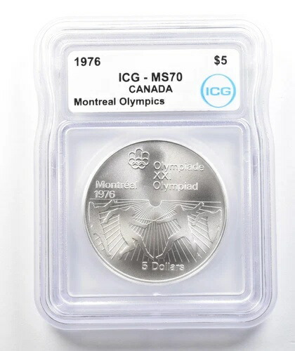 楽天市場】カナダ銀貨 モントリオールオリンピック 5ドル 記念銀貨 未