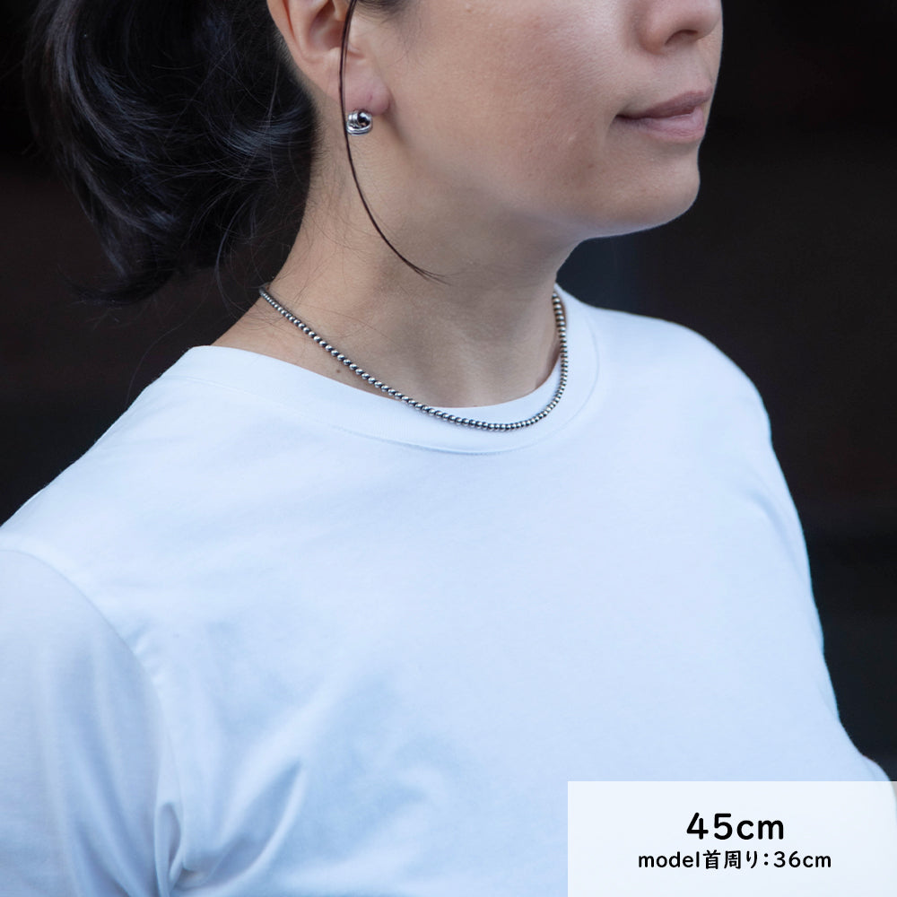 ナバホ パール ネックレス 3mm / 40cm 45cm 50cm シルバー925 メンズ
