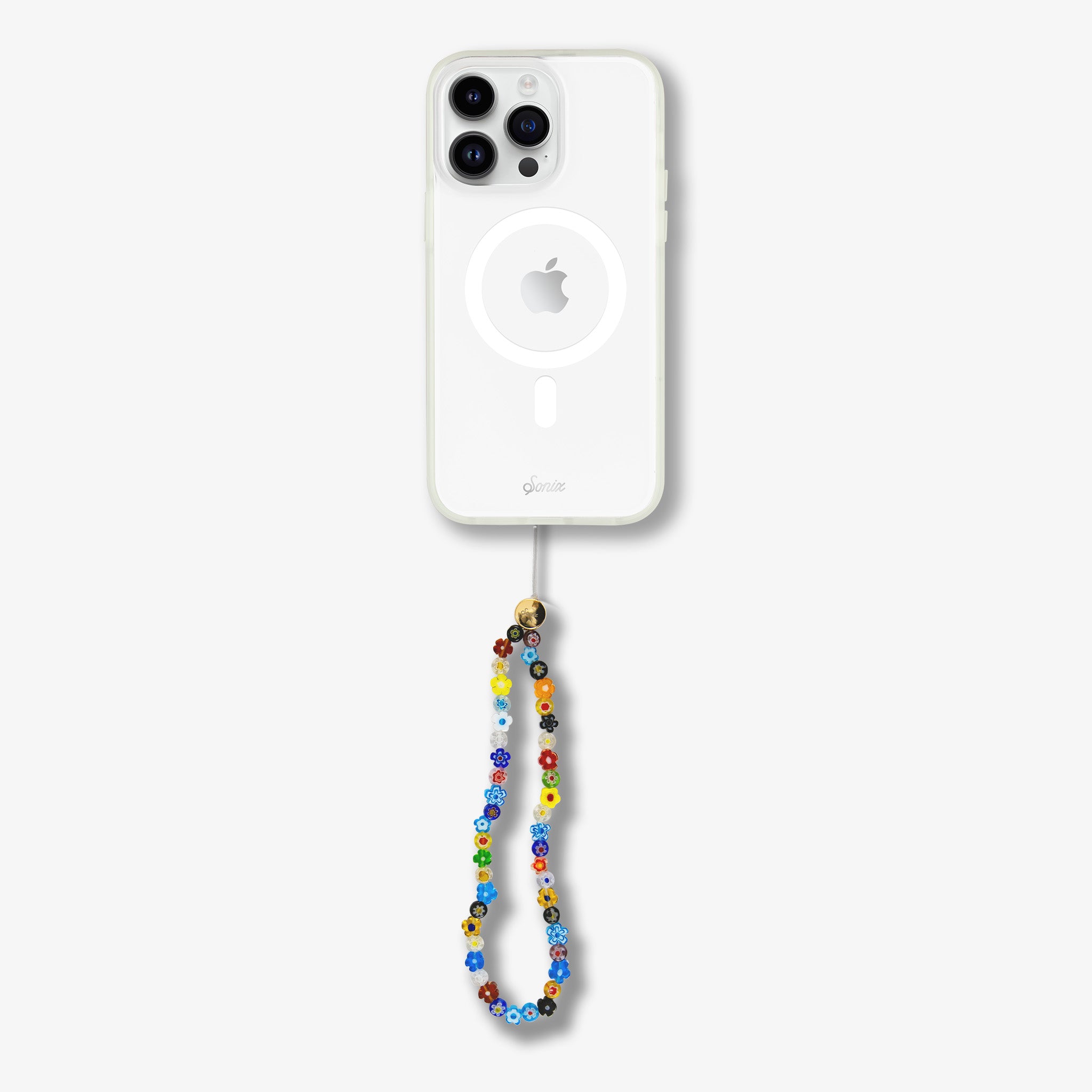Beaded Phone Charm - Multi Flower | Sonix