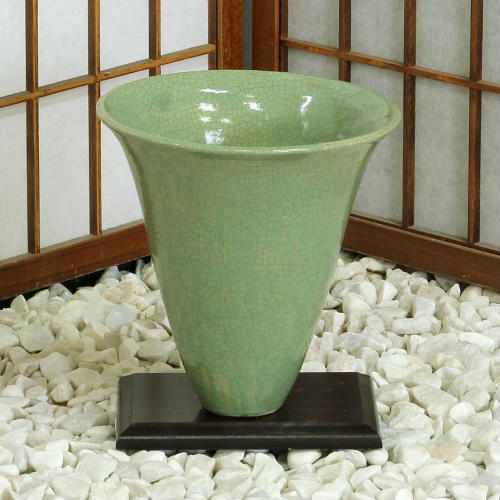 信楽焼 花器 青磁 貫入 立花 陶器 花瓶 生け花 和風 華道 池坊 生花用