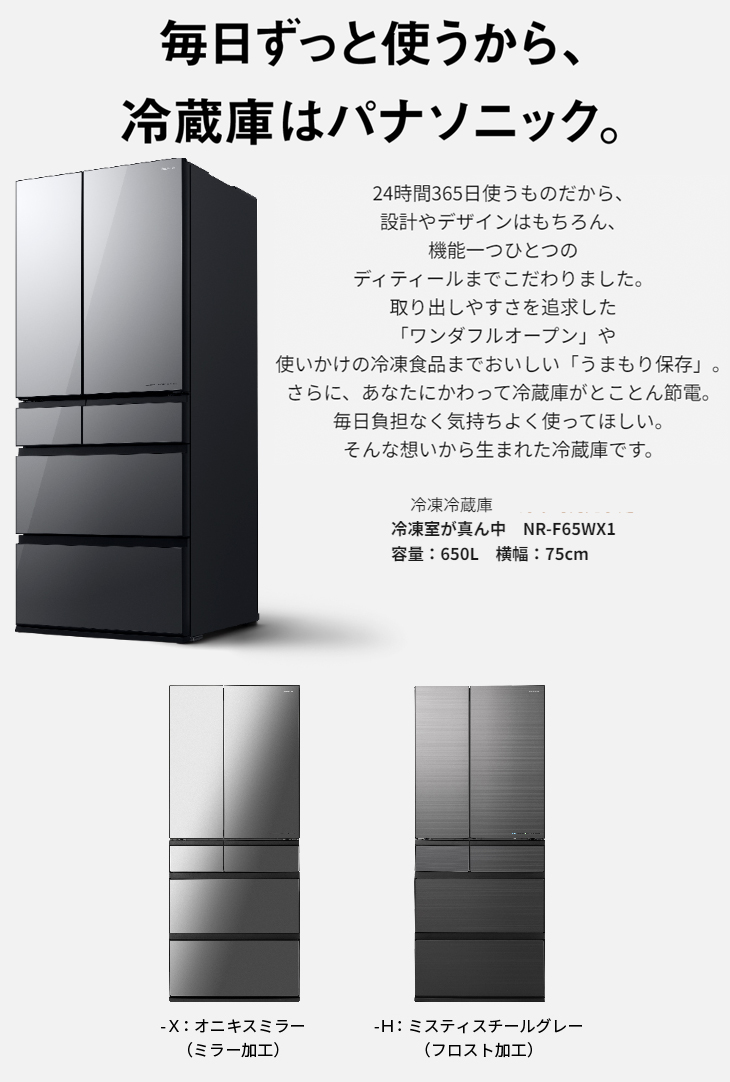 Panasonic パナソニック 【関東限定】【標準配送設置無料】NR-F65WX1-X