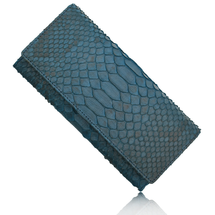 長財布 パイソン ヘビ革 メンズ 札入 100万入る 薄型 本革 本物 かぶせ