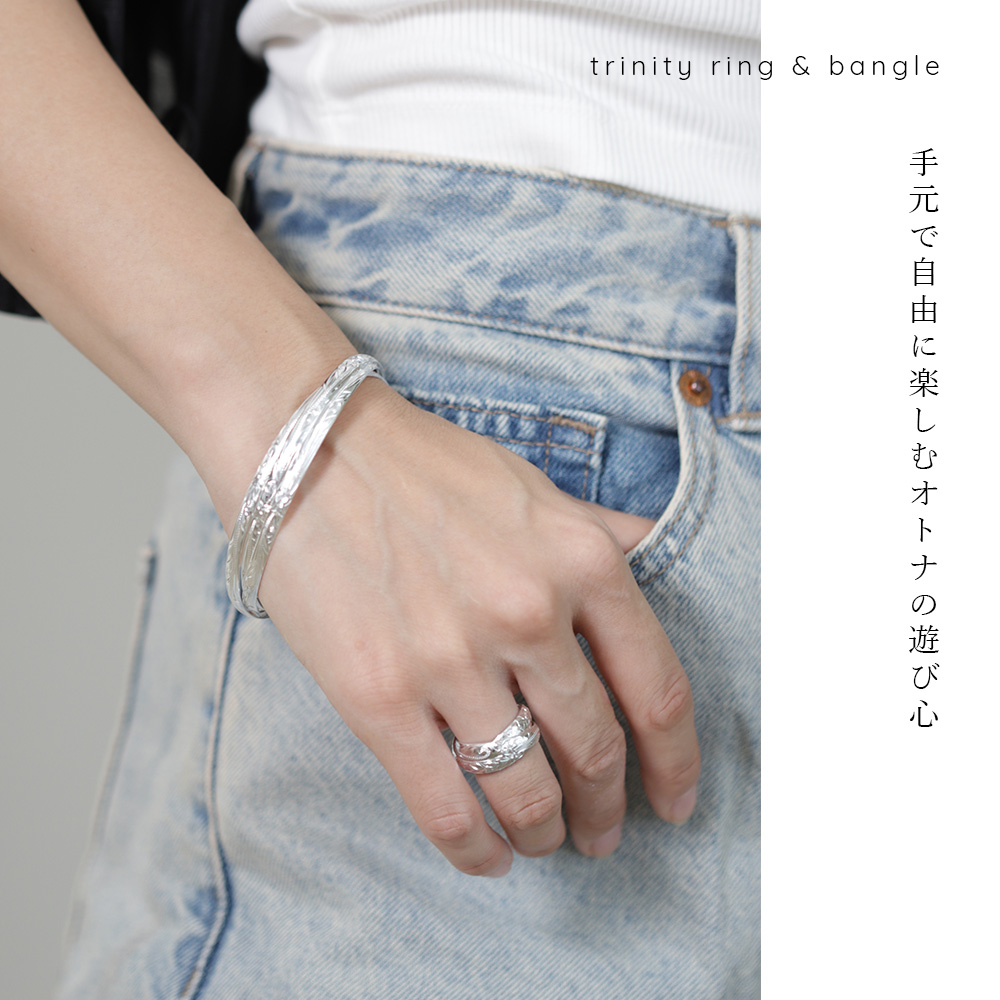 ハワイアンジュエリー 3連ペアリング 指輪 刻印無料 2個セット