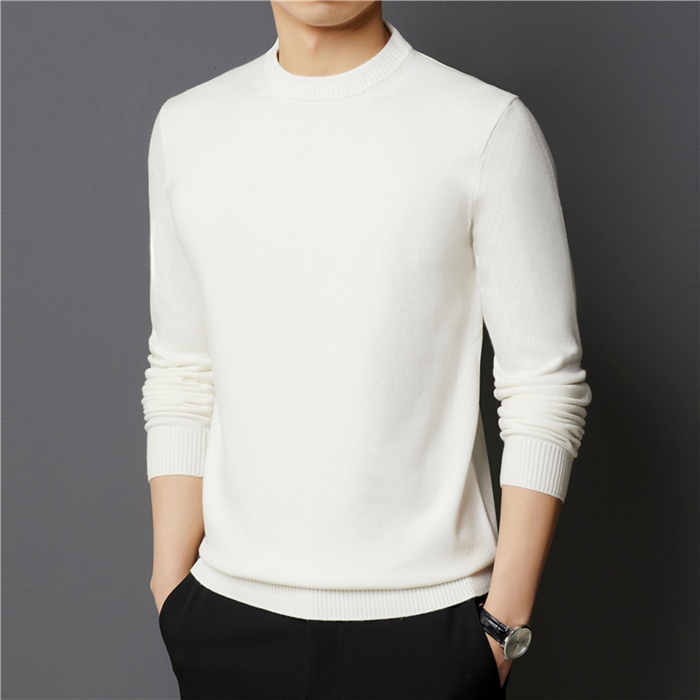 ニット 長袖ニット 無地 メンズ 2type クルーネック モックネック